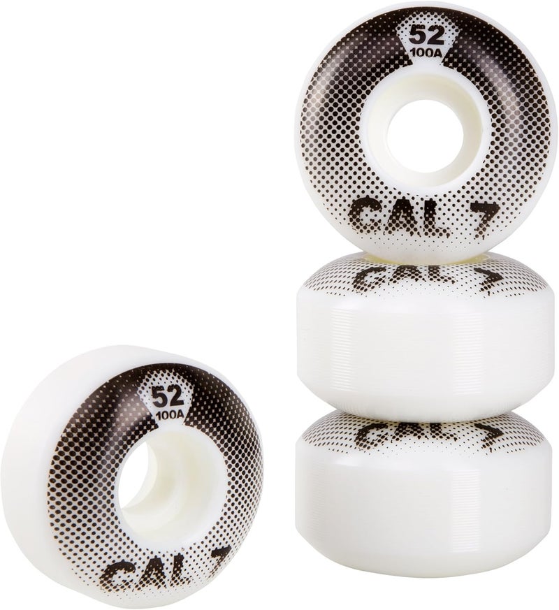 Cal 7 Catch-22 Skateboard Wheels, 52mm & 100A, Black & White Design, Great for Trick, Street & More - Image 2